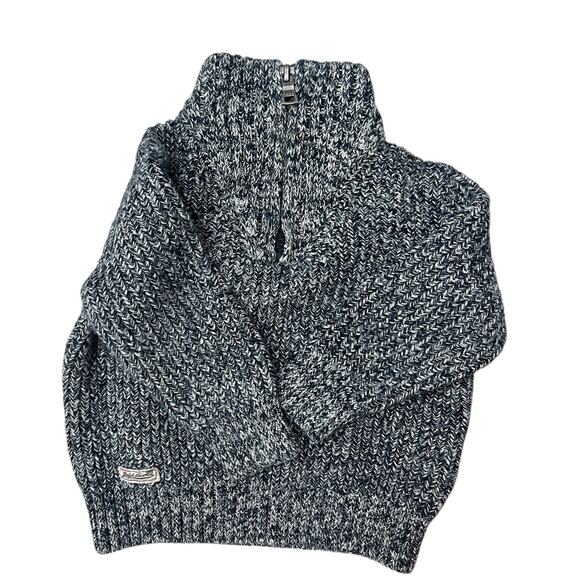 POLO RALPH LAUREN Blue White Heathered Sweater Quarter Zip 18 Months Pullover - Picture 1 of 10